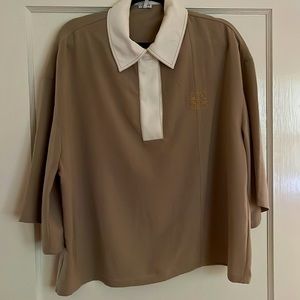 Loewe collared shirt-sleeve crop top